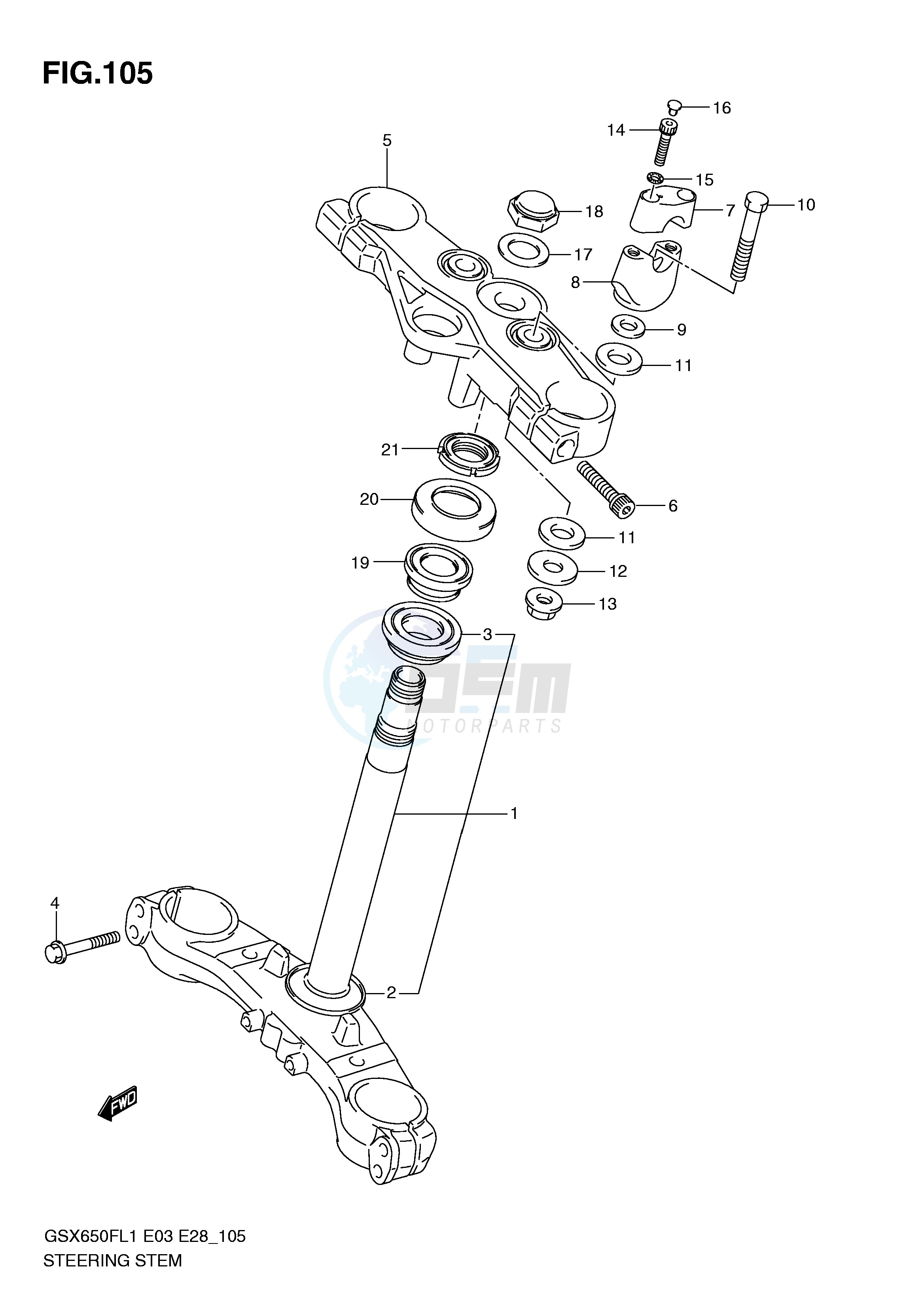 STEERING STEM (GSX650FL1 E3) image