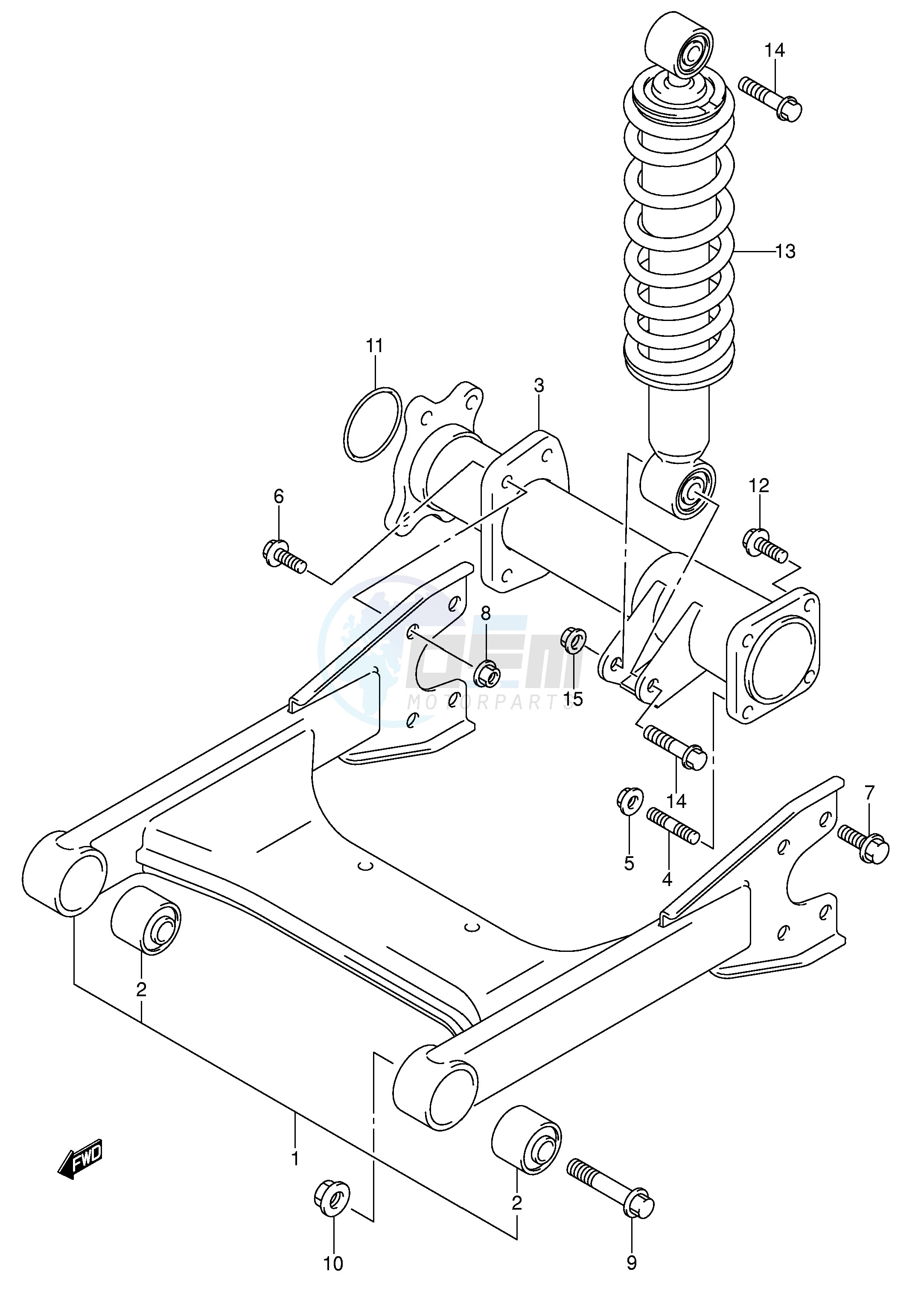 REAR SWINGINGARM (MODEL K5 K6) blueprint
