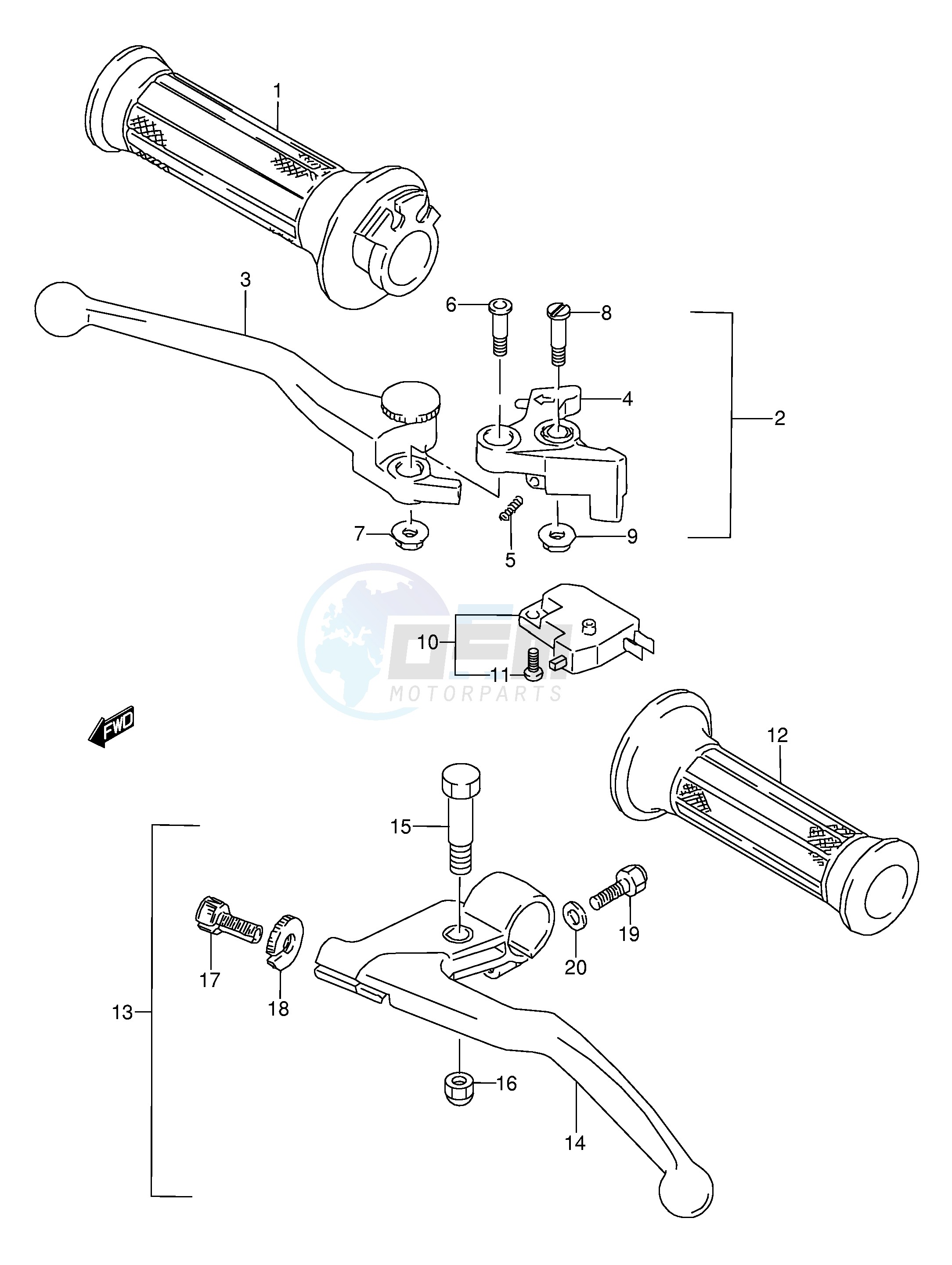 HANDLE LEVER (MODEL K L M N P R S T) image