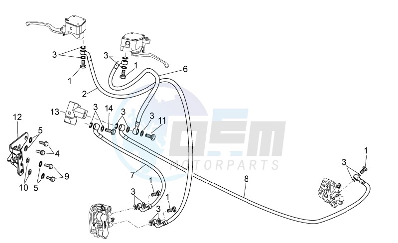 Front/rear brake system image