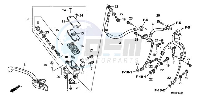 FR. BRAKE MASTER CYLINDER (CB600FA/FA3) image