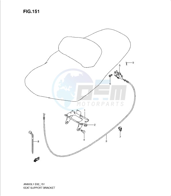 SEAT SUPPORT BRACKET (AN650AL1 E19) blueprint