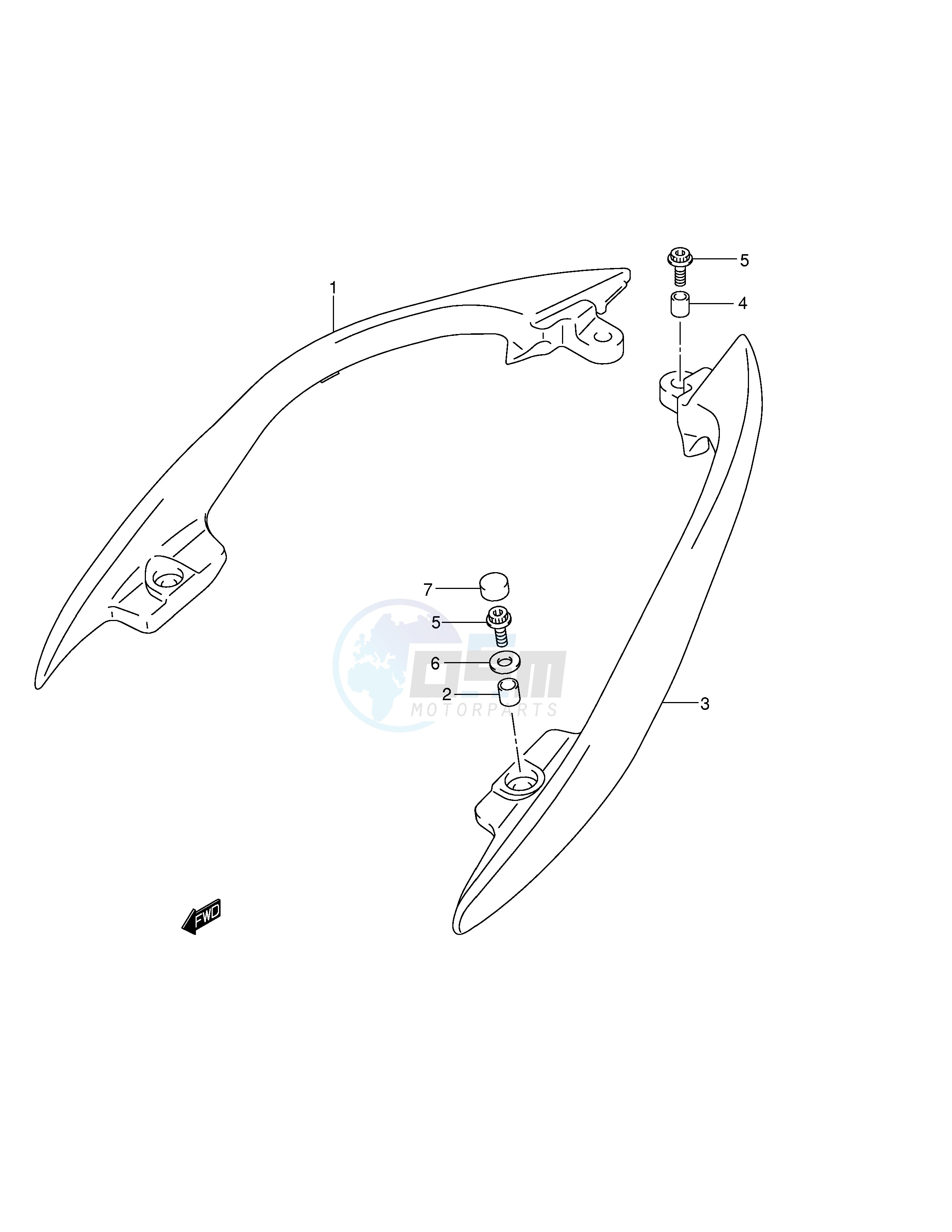 PILLION RIDER HANDLE (SIDE)(MODEL K4) image