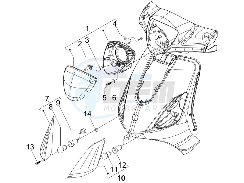 Head lamp - Turn signal lamps blueprint