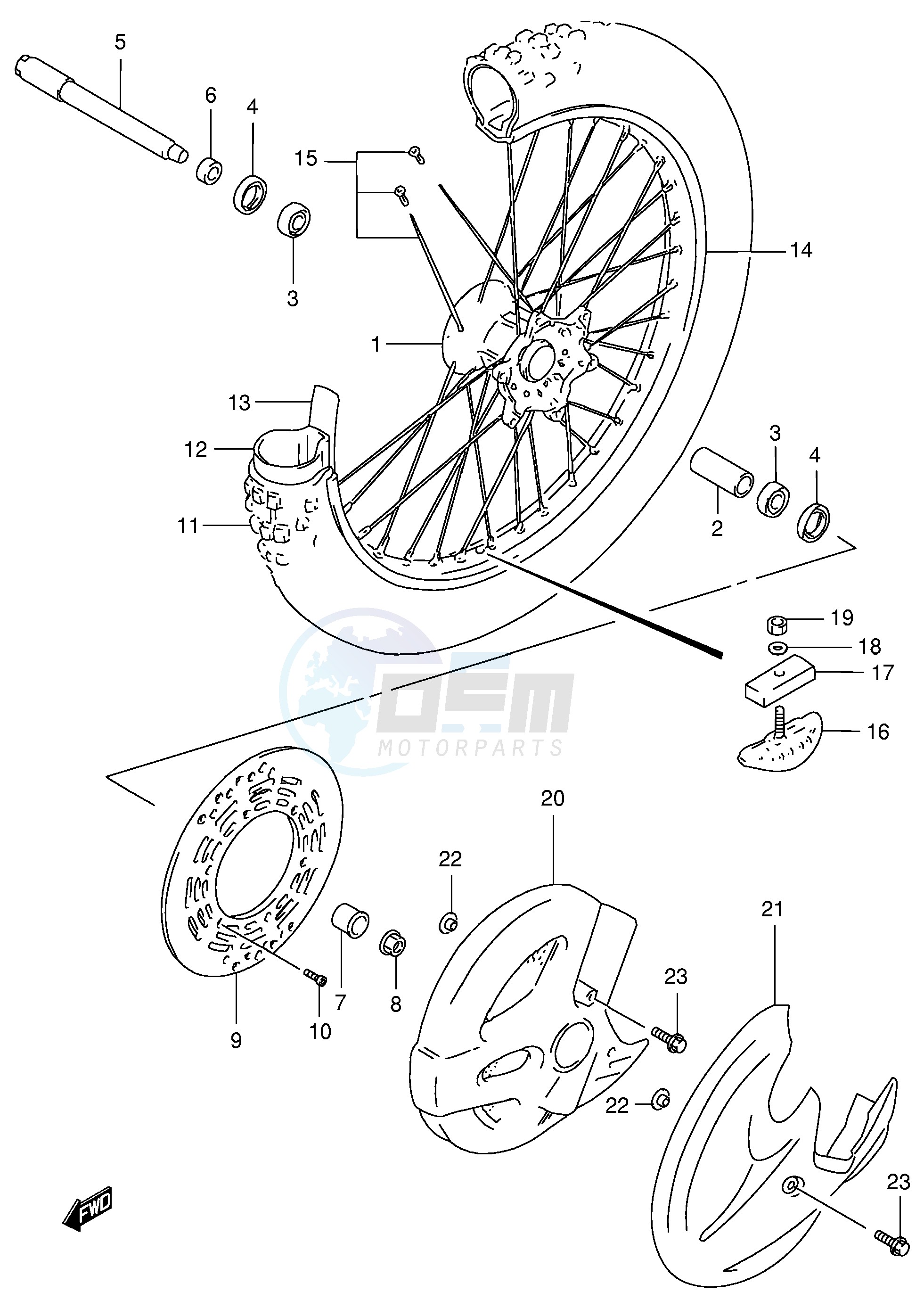 FRONT WHEEL (MODEL V W X Y) image