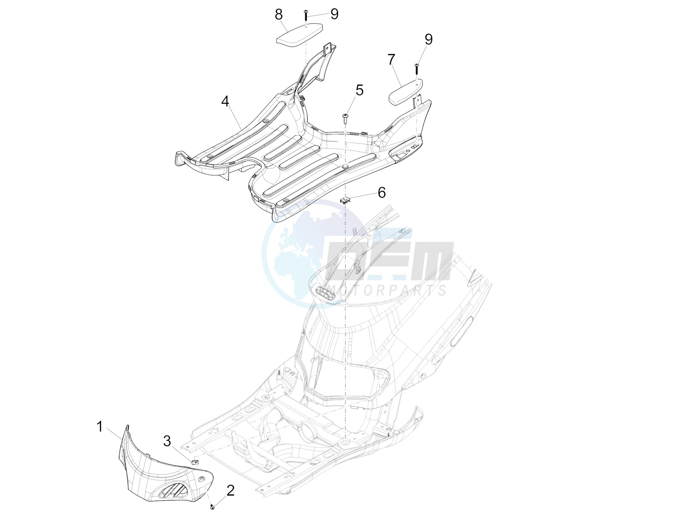 Central cover - Footrests image