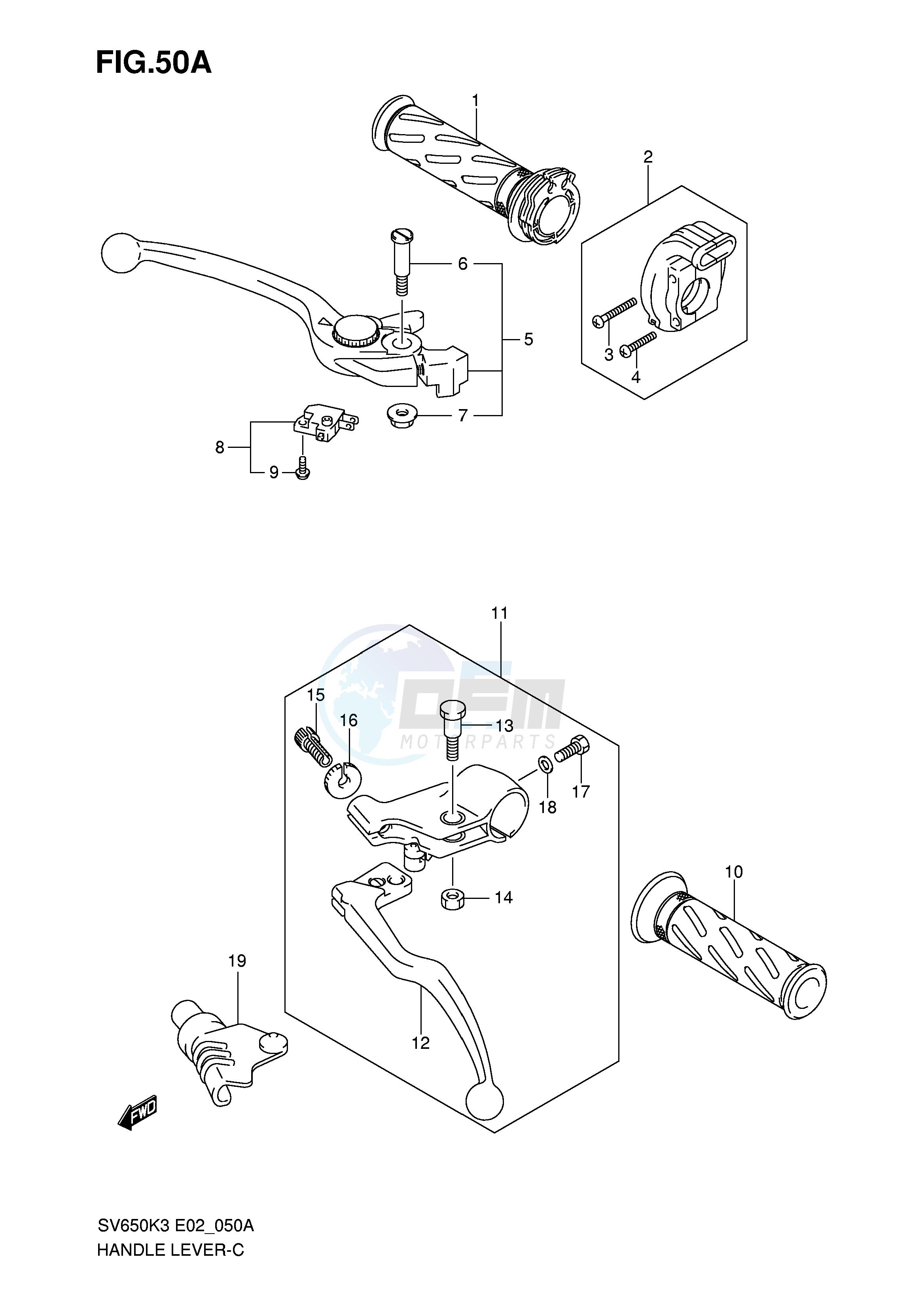 HANDLE LEVER (MODEL K7) blueprint