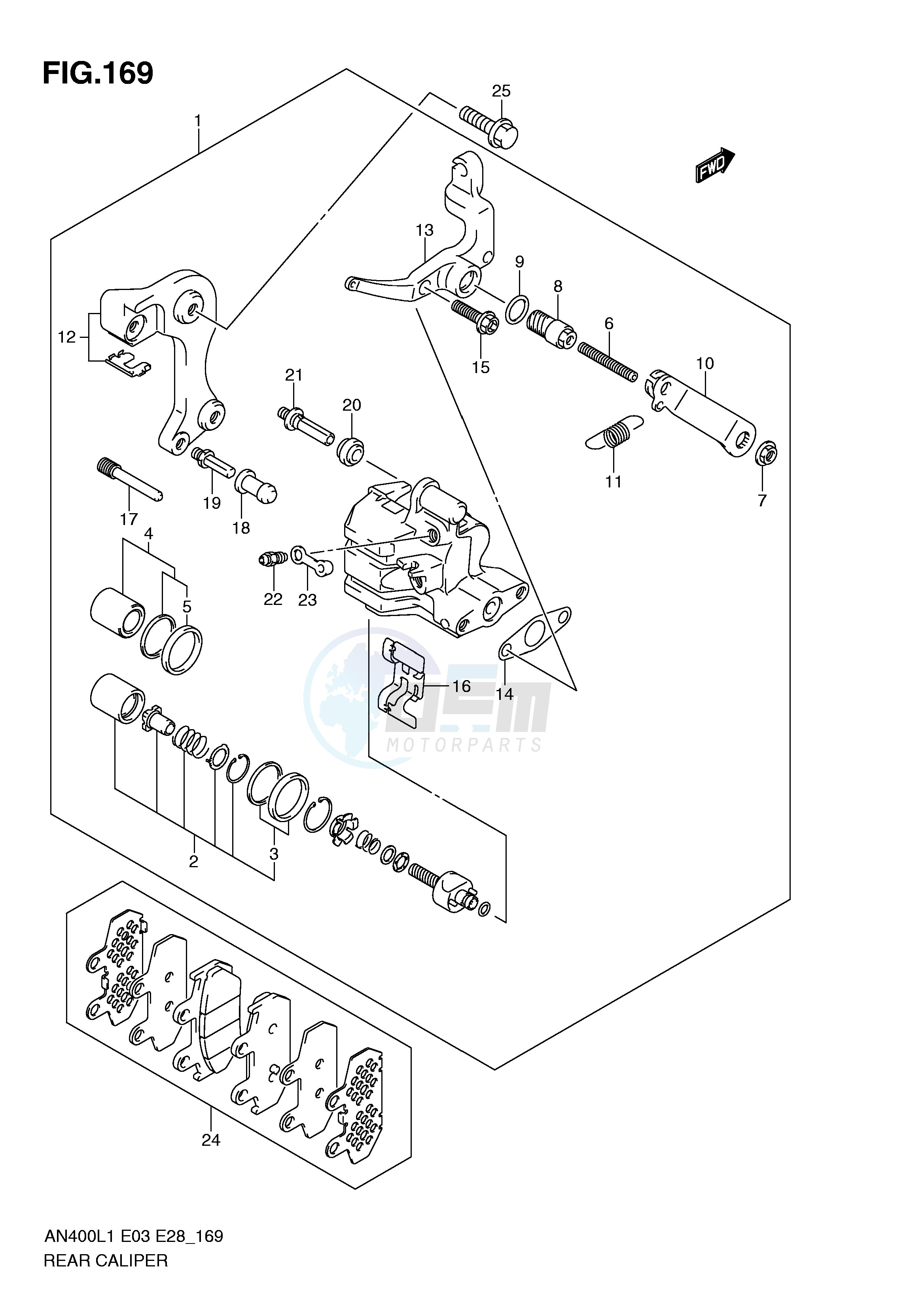 REAR CALIPER (AN400L1 E3) blueprint