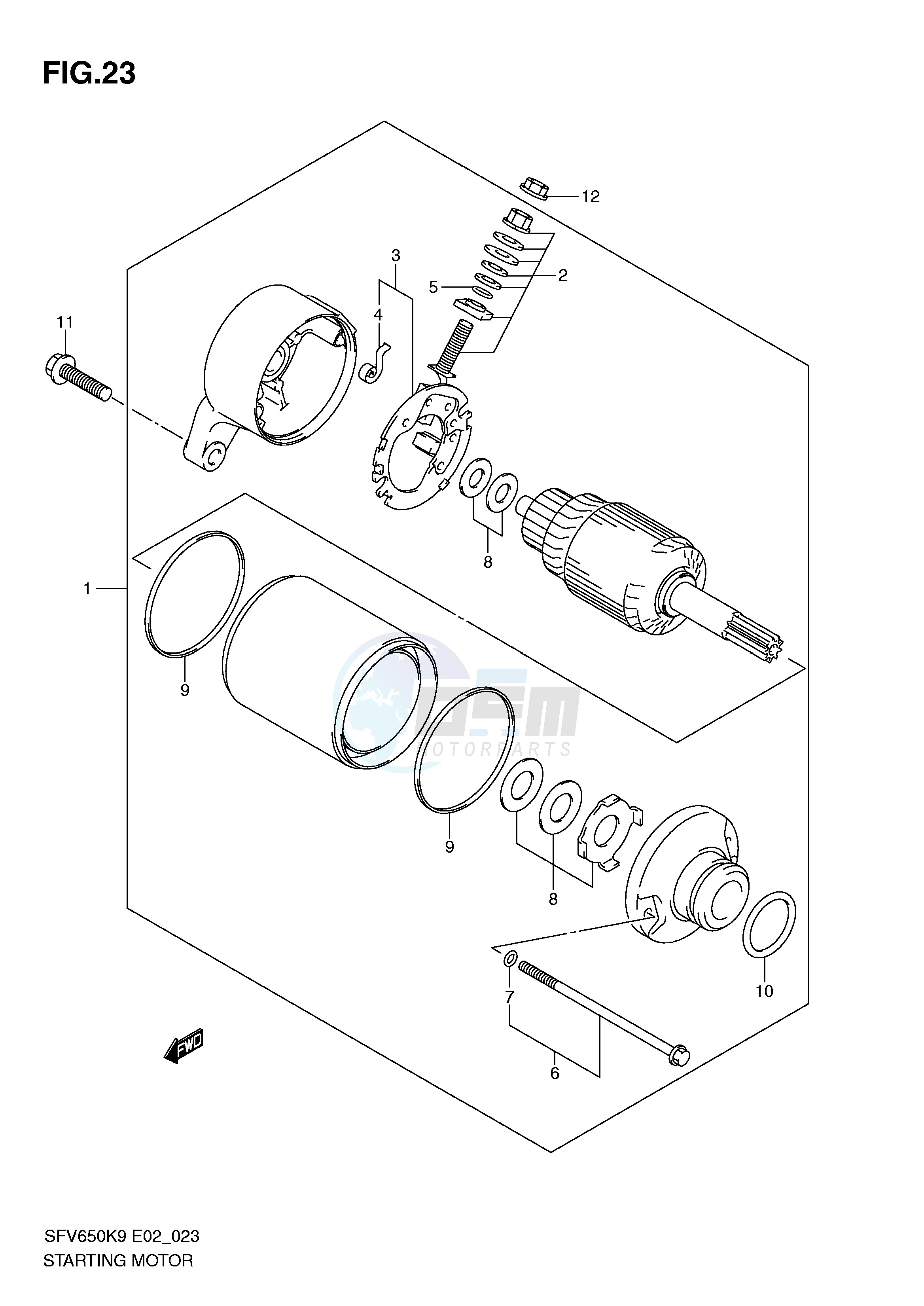 STARTING MOTOR (SFV650K9 UK9) blueprint