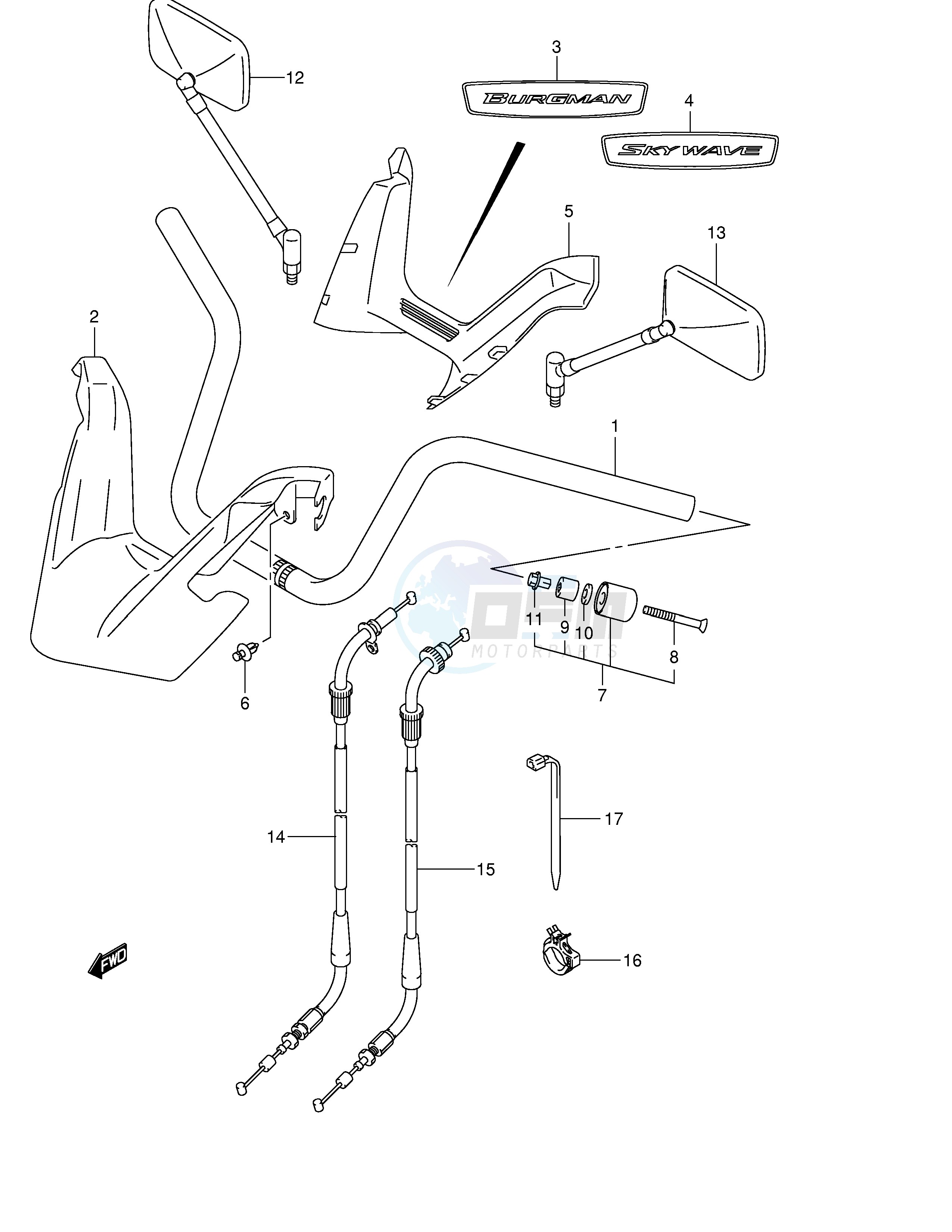 HANDLEBAR (MODEL K4 K5 K6) blueprint