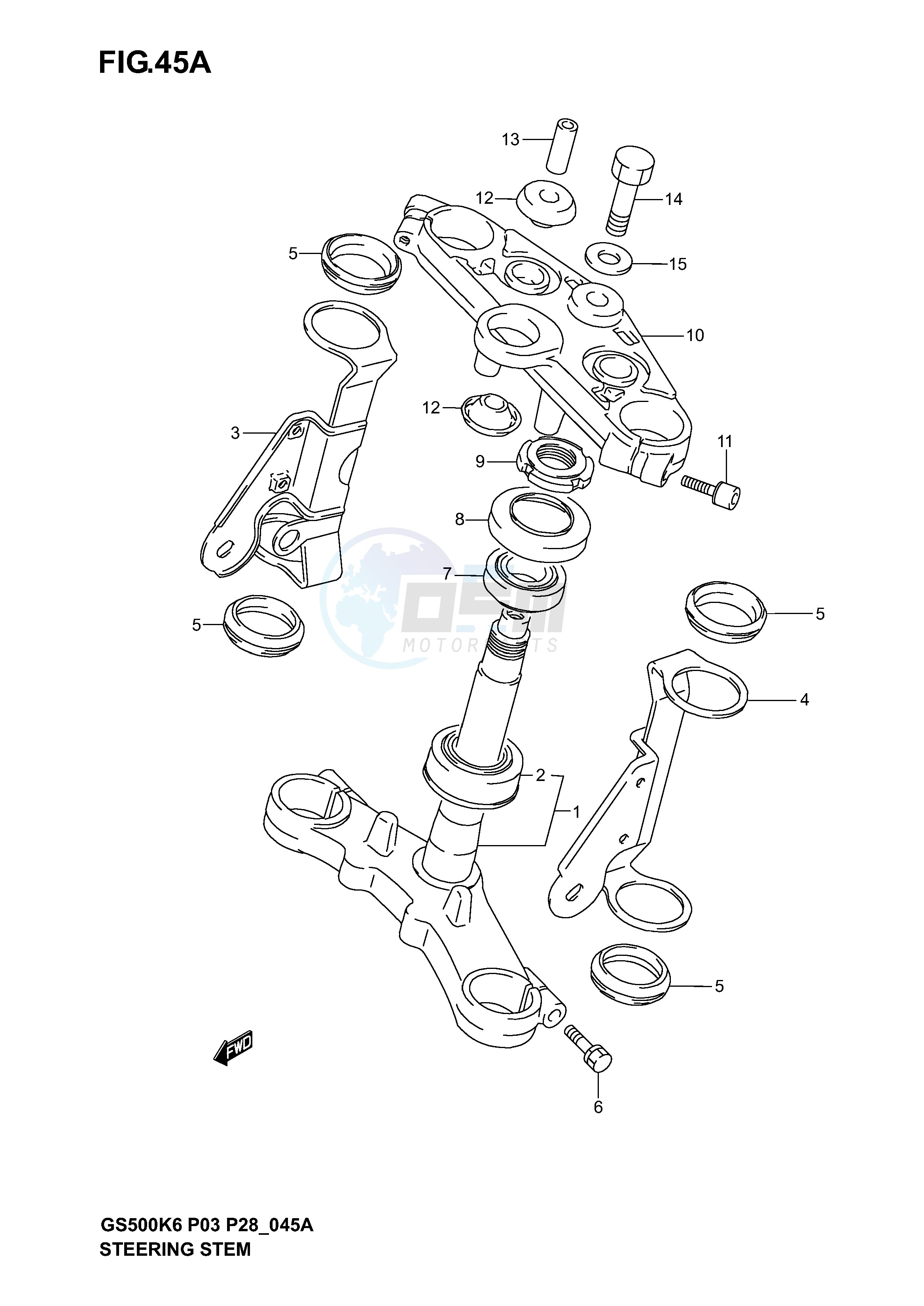 STEERING STEM (GS500K4 K5 K6 P28) image