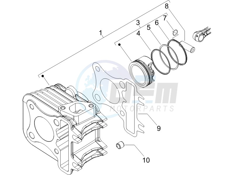 Cylinder-piston-wrist pin unit image