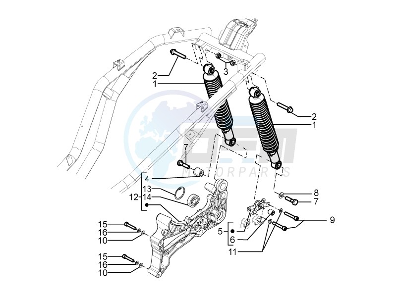 Rear suspension - Shock absorbers image