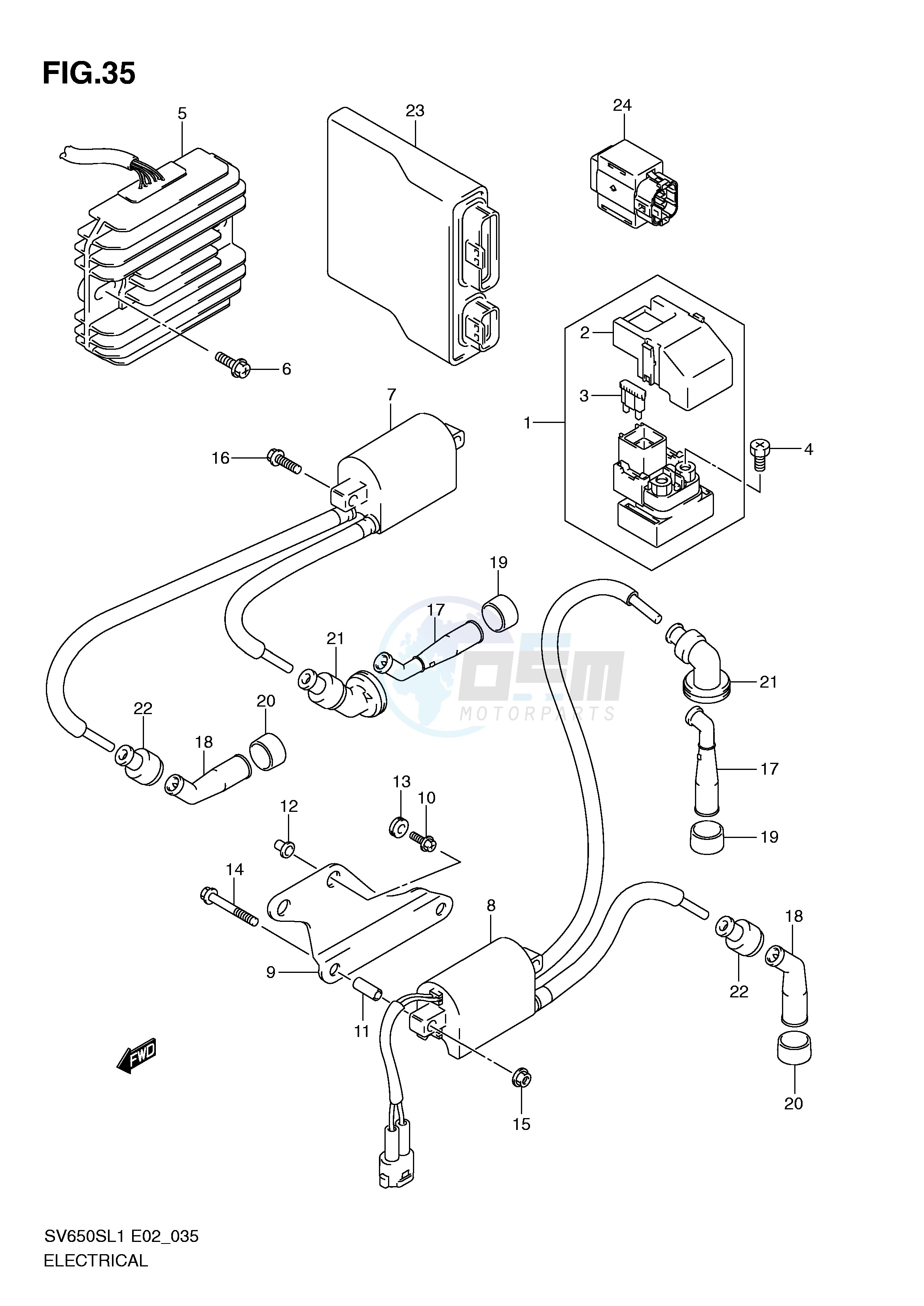 ELECTRICAL (SV650SL1 E24) blueprint