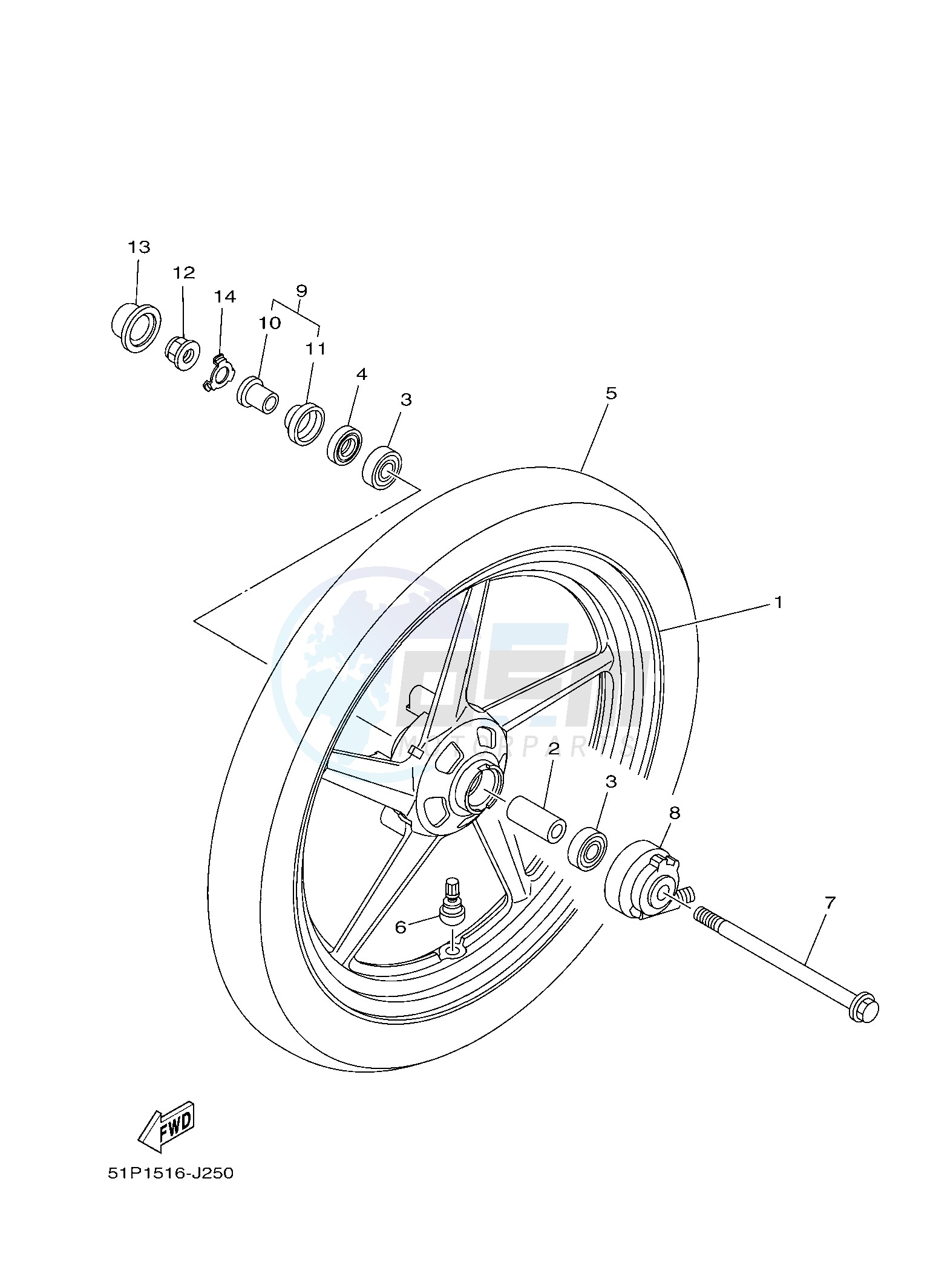 FRONT WHEEL blueprint