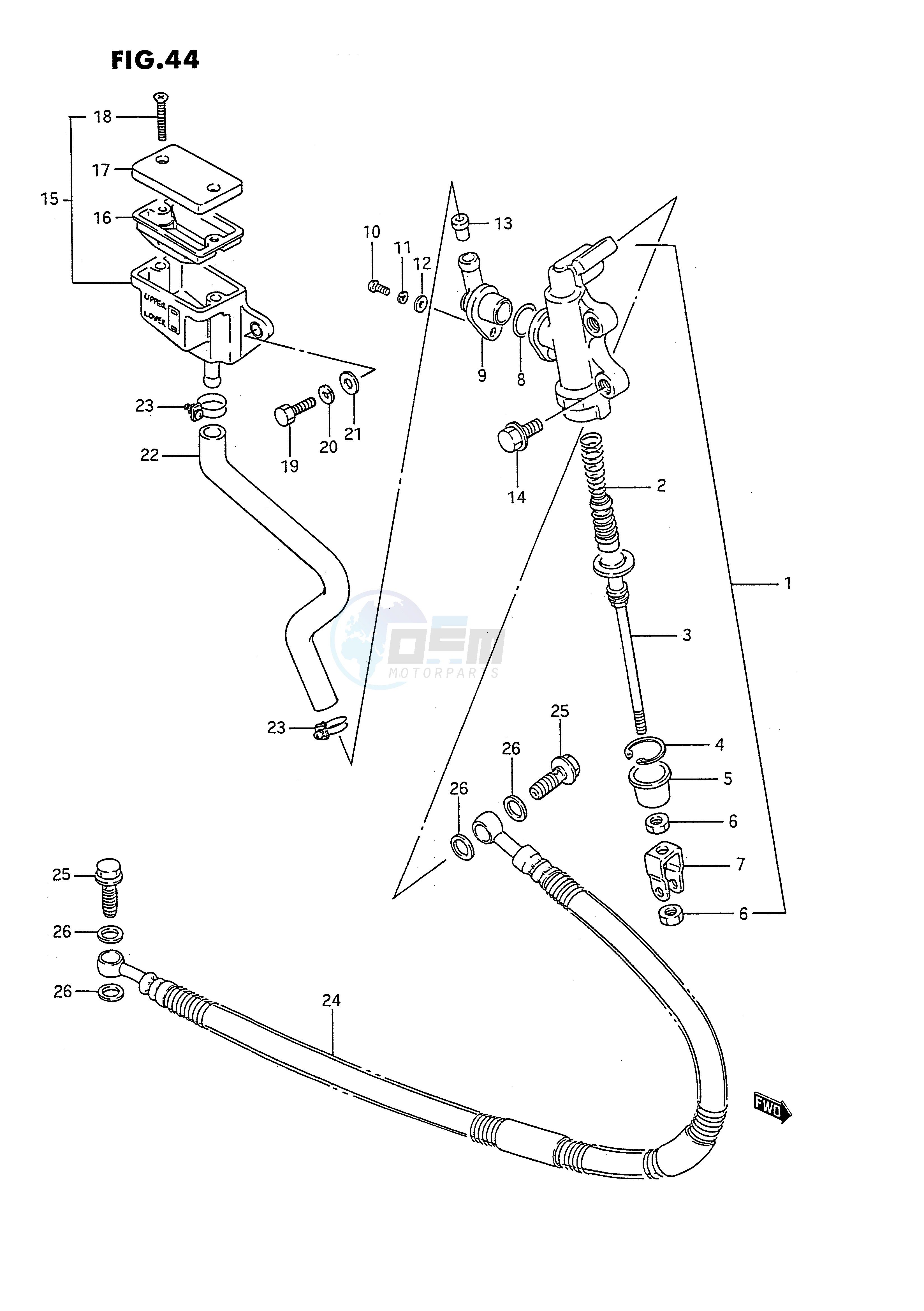 REAR MASTER CYLINDER (MODEL L) blueprint