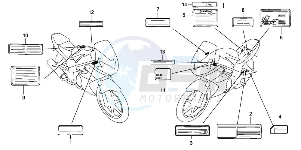 CAUTION LABEL (CBR125R/RS/RW5/RW6/RW8) image
