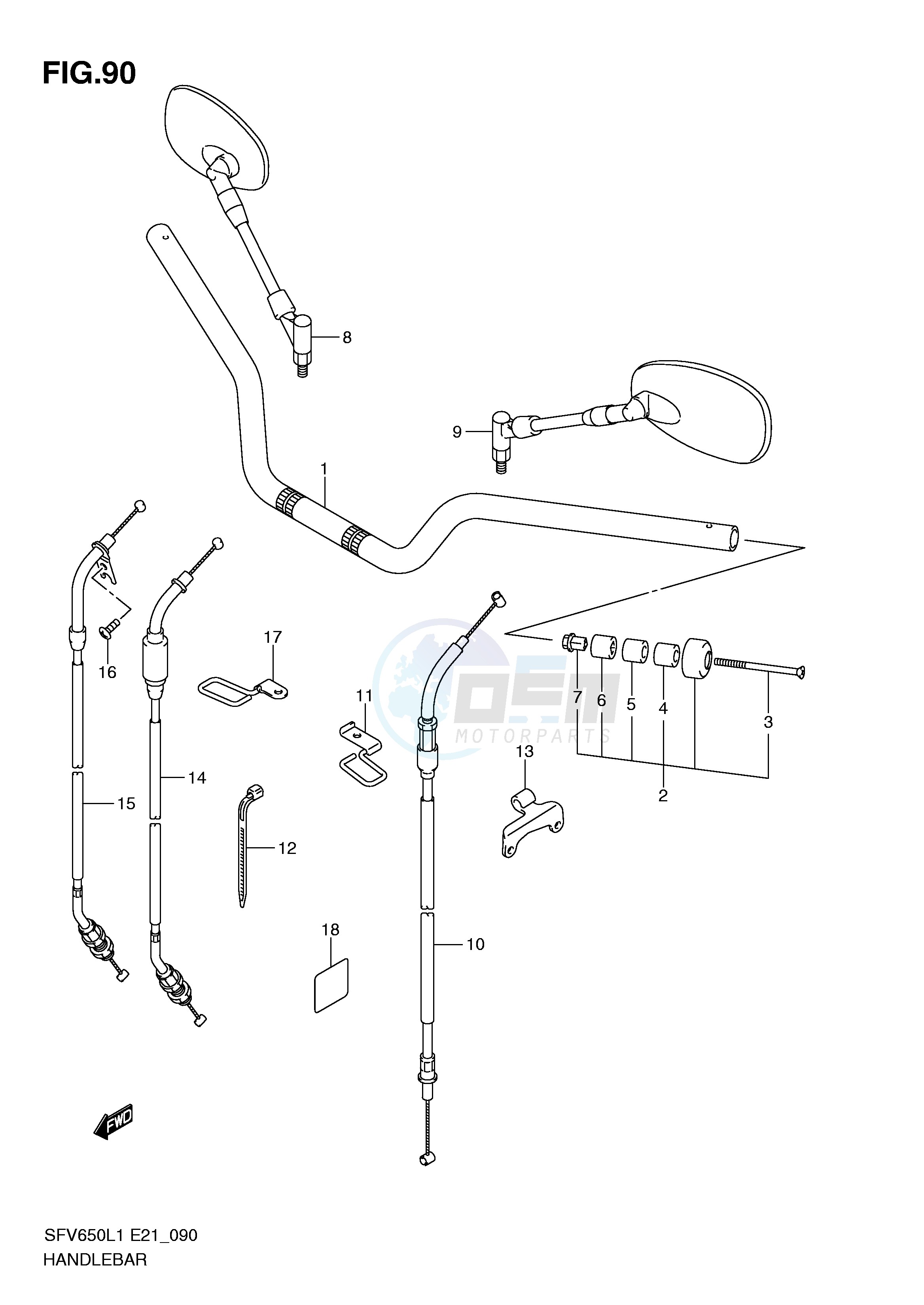 HANDLEBAR (SFV650L1 E24) blueprint