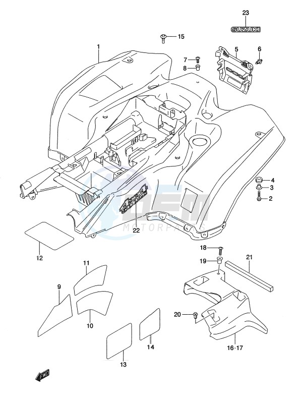 REAR FENDER (LT-A500XL2 P17) blueprint
