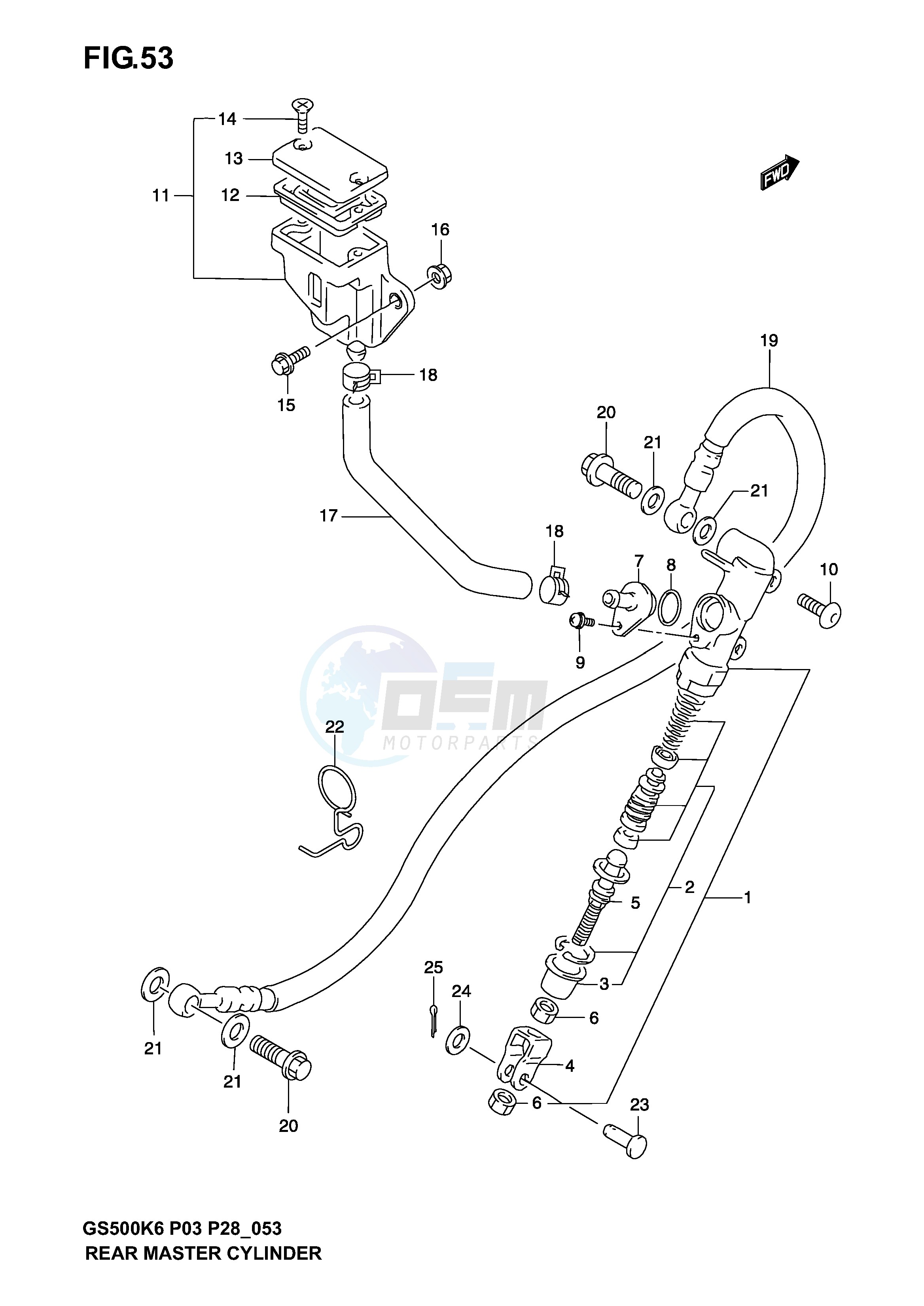 REAR MASTER CYLINDER (MODEL K3) image