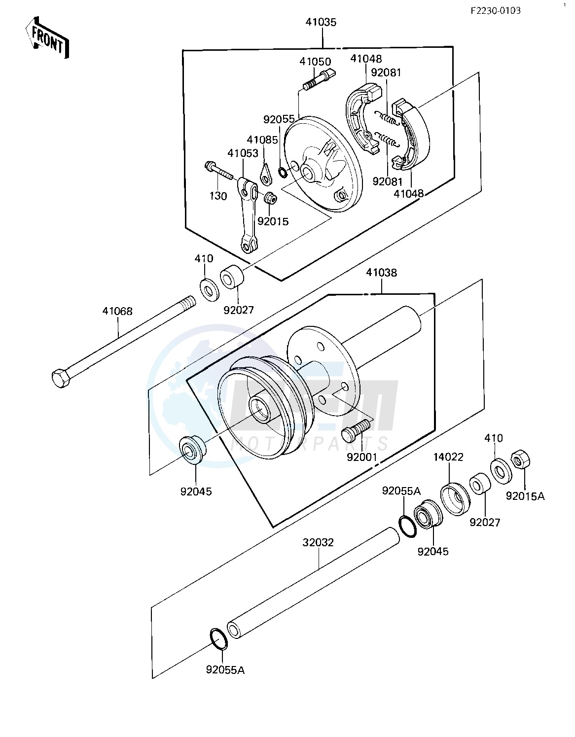 FRONT HUB_BRAKE -- KLT110-A1- - blueprint