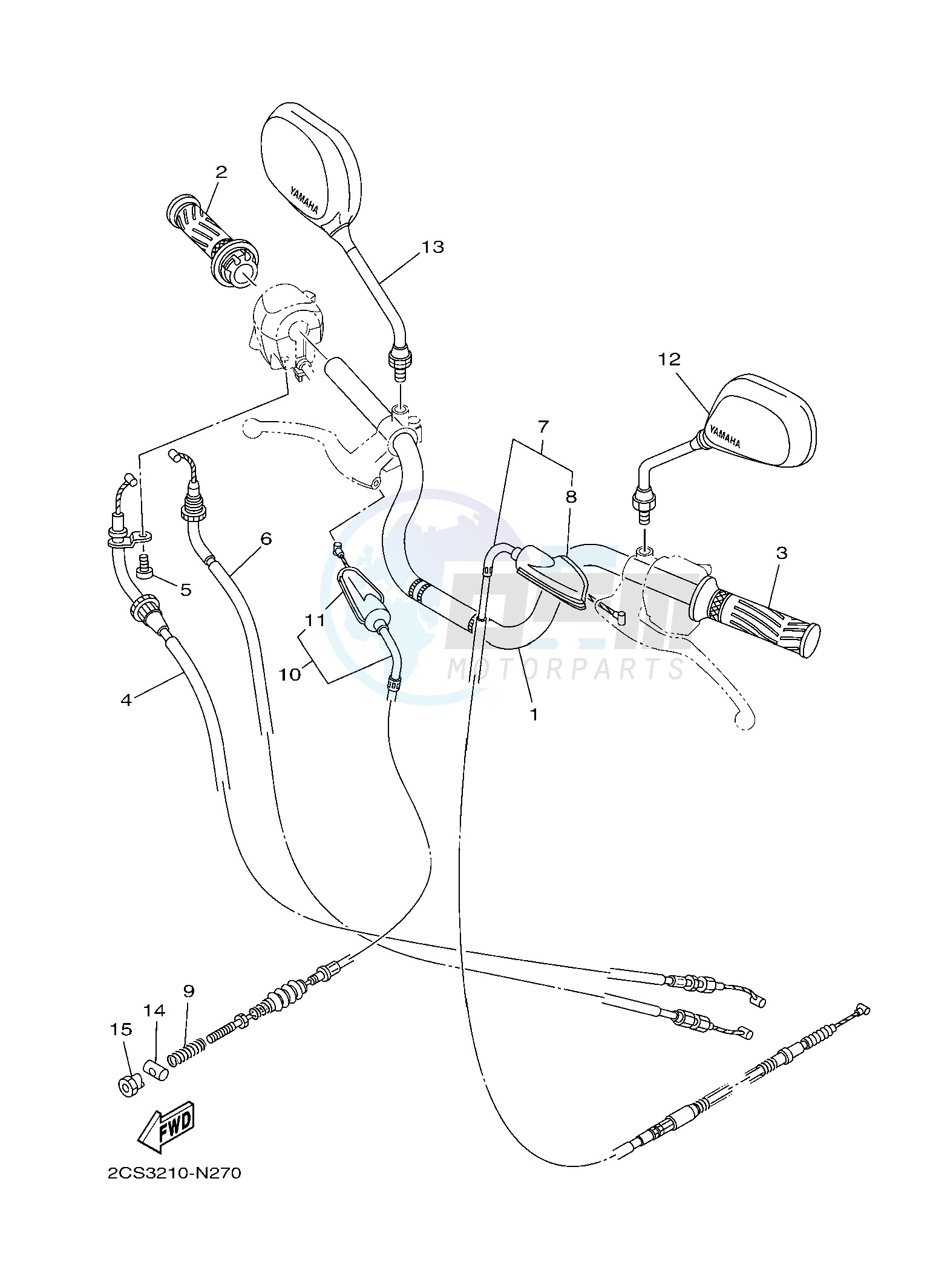 M. STEERING HANDLE & CABLE blueprint