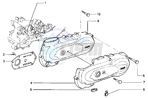 Crankcase cover clutch side blueprint