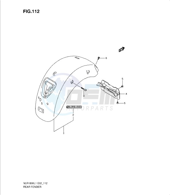 REAR FENDER (VLR1800L1 E19) blueprint