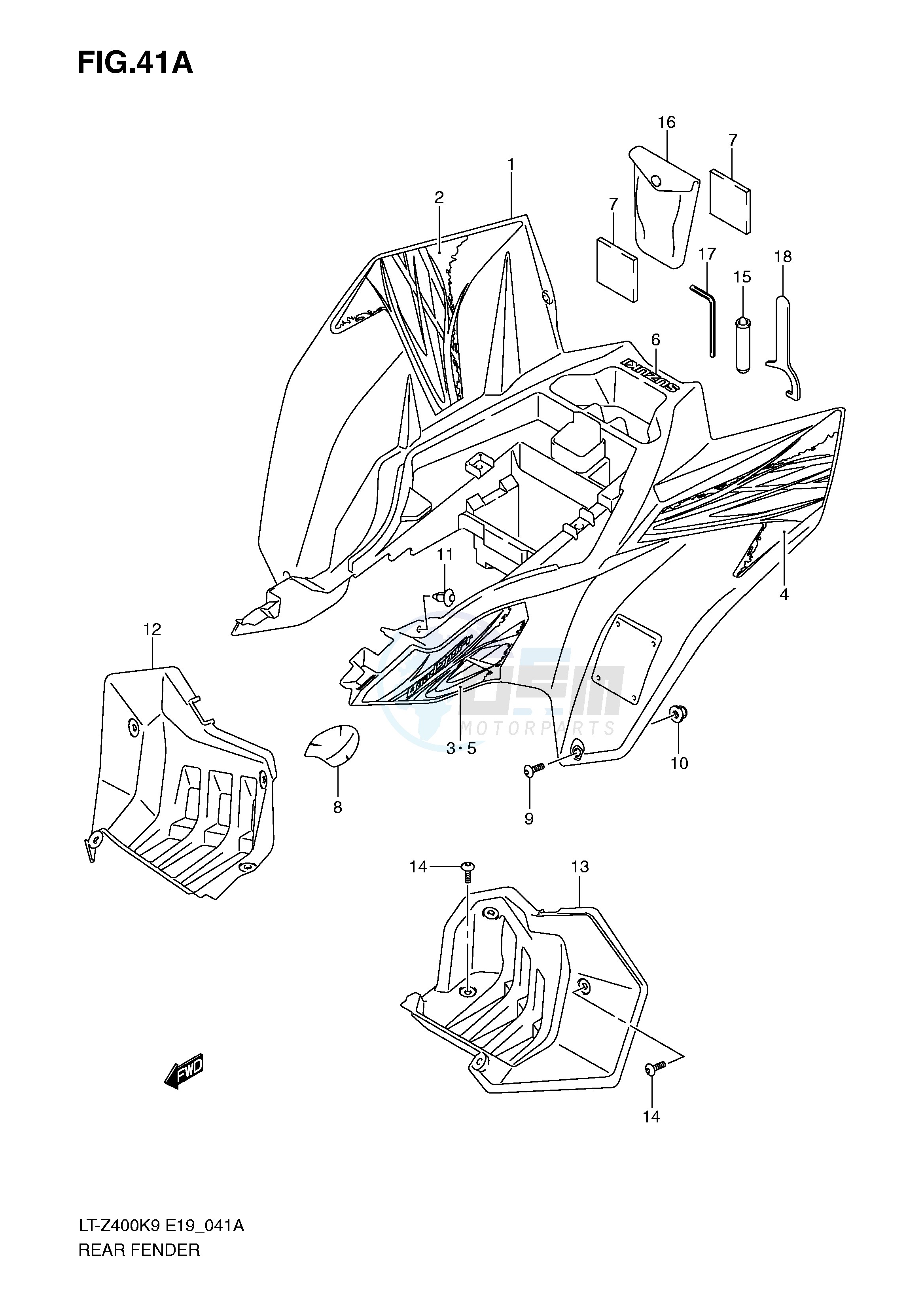 REAR FENDER (LT-Z400ZK9) blueprint