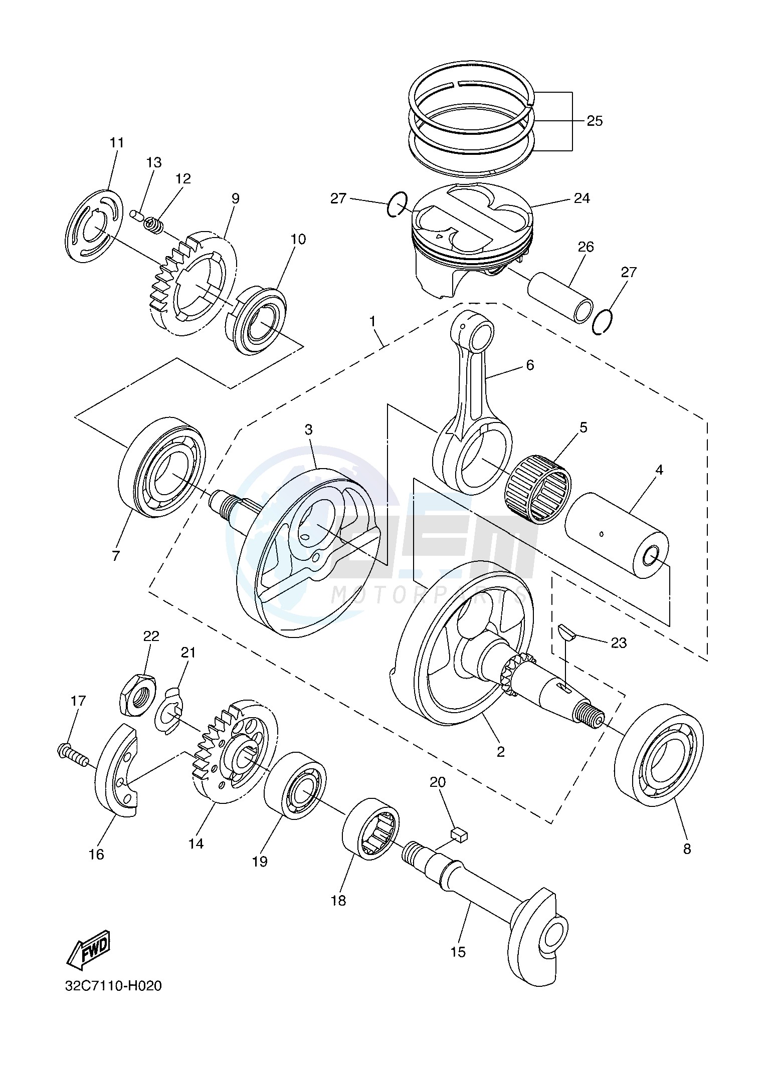 CRANKSHAFT & PISTON image