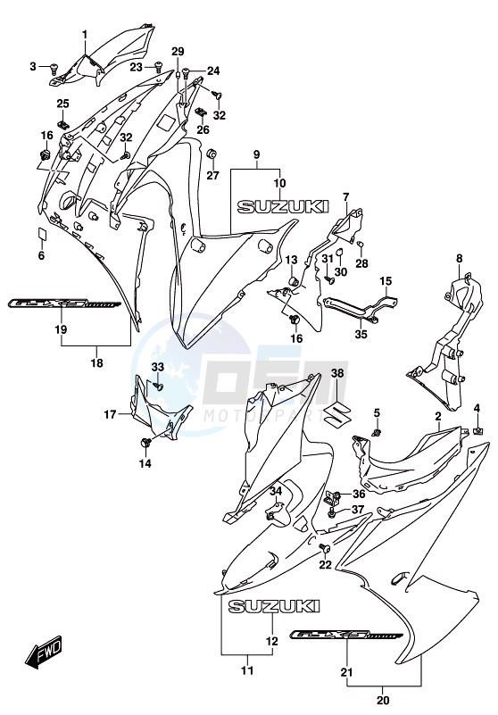 SIDE COWLING blueprint