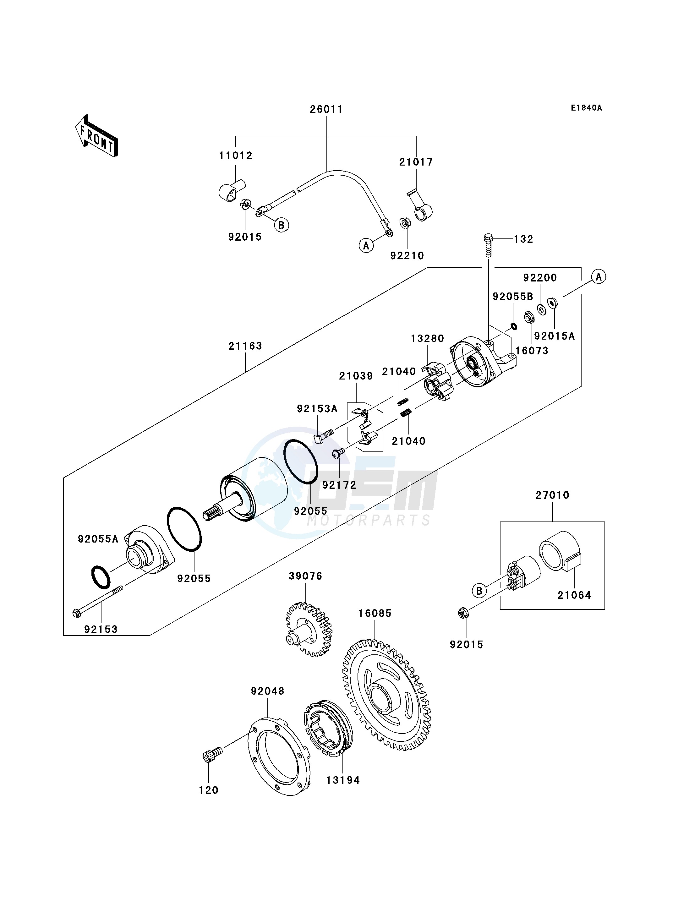 STARTER MOTOR-- A9F- - blueprint