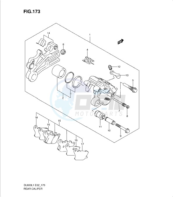 REAR CALIPER (DL650AL1 E19) blueprint