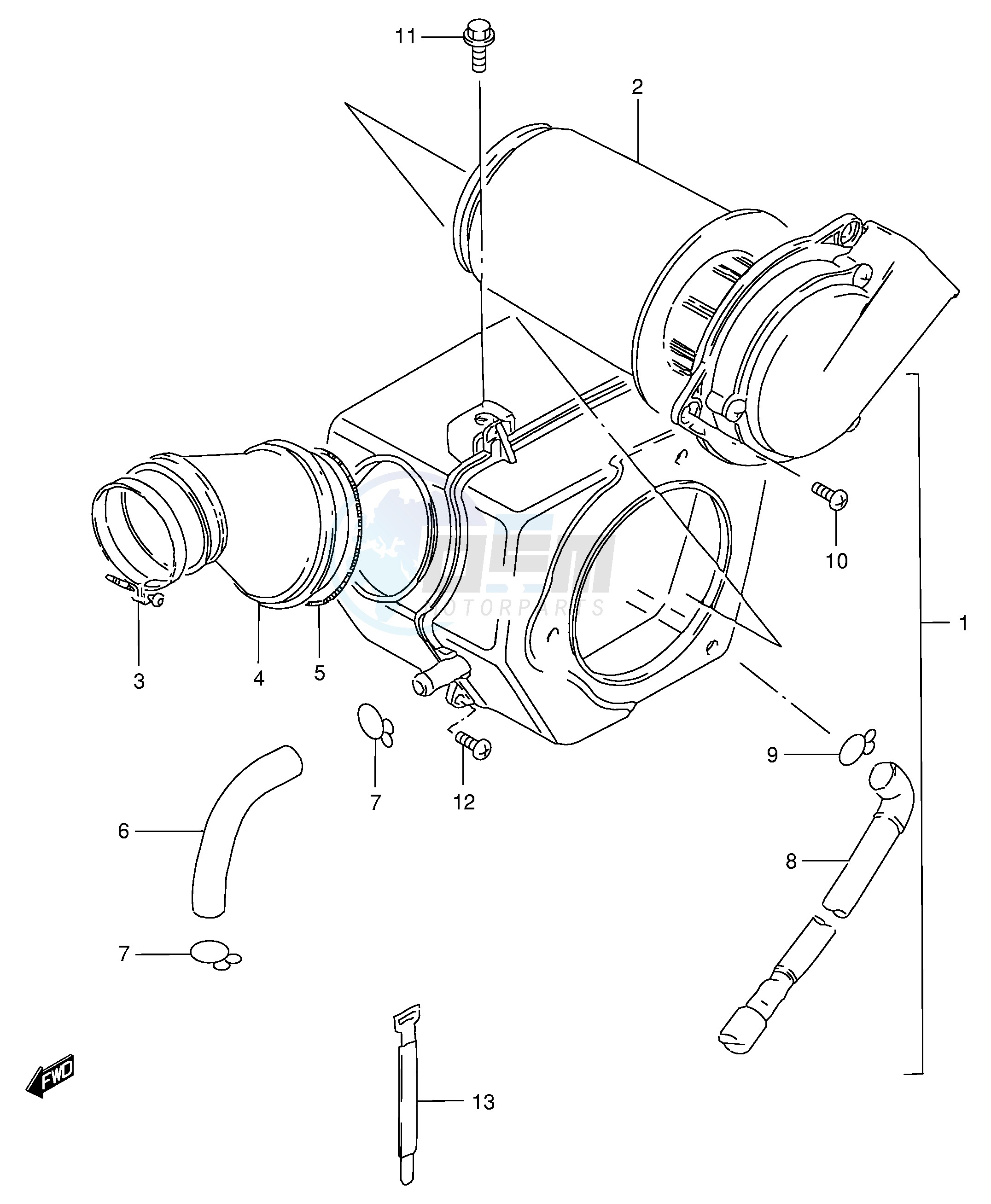 AIR CLEANER (GS125ESK ESL E24, MODEL M R) blueprint