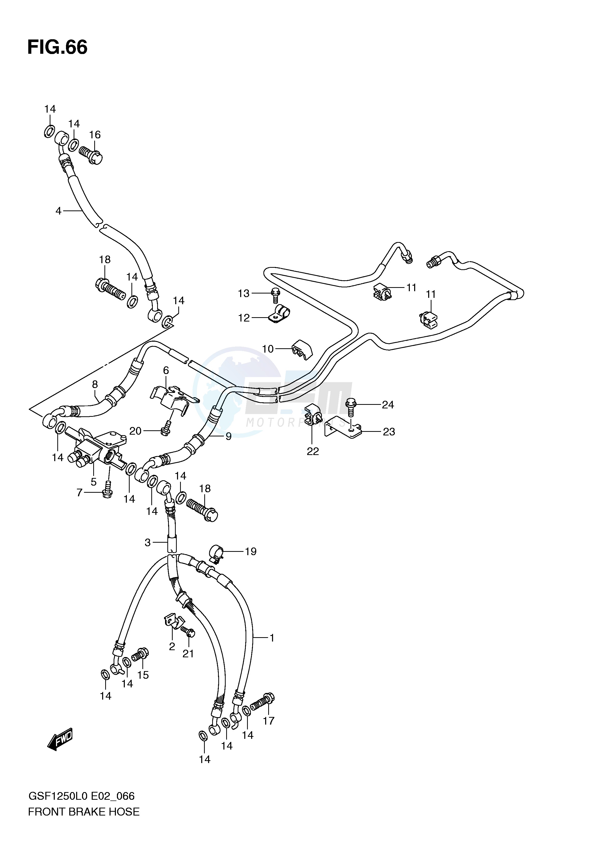 FRONT BRAKE HOSE (GSF1250AL0) image