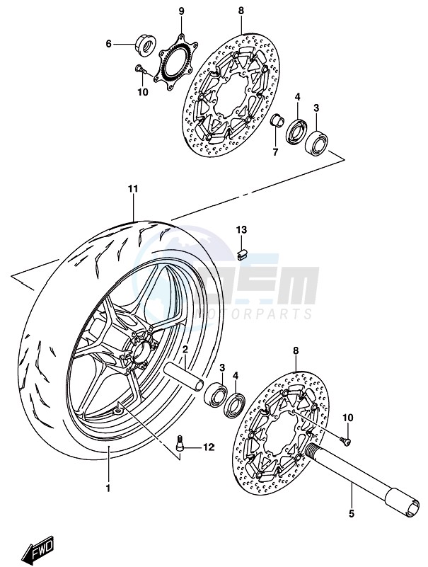 FRONT WHEEL (FOR YVB,YWW) blueprint