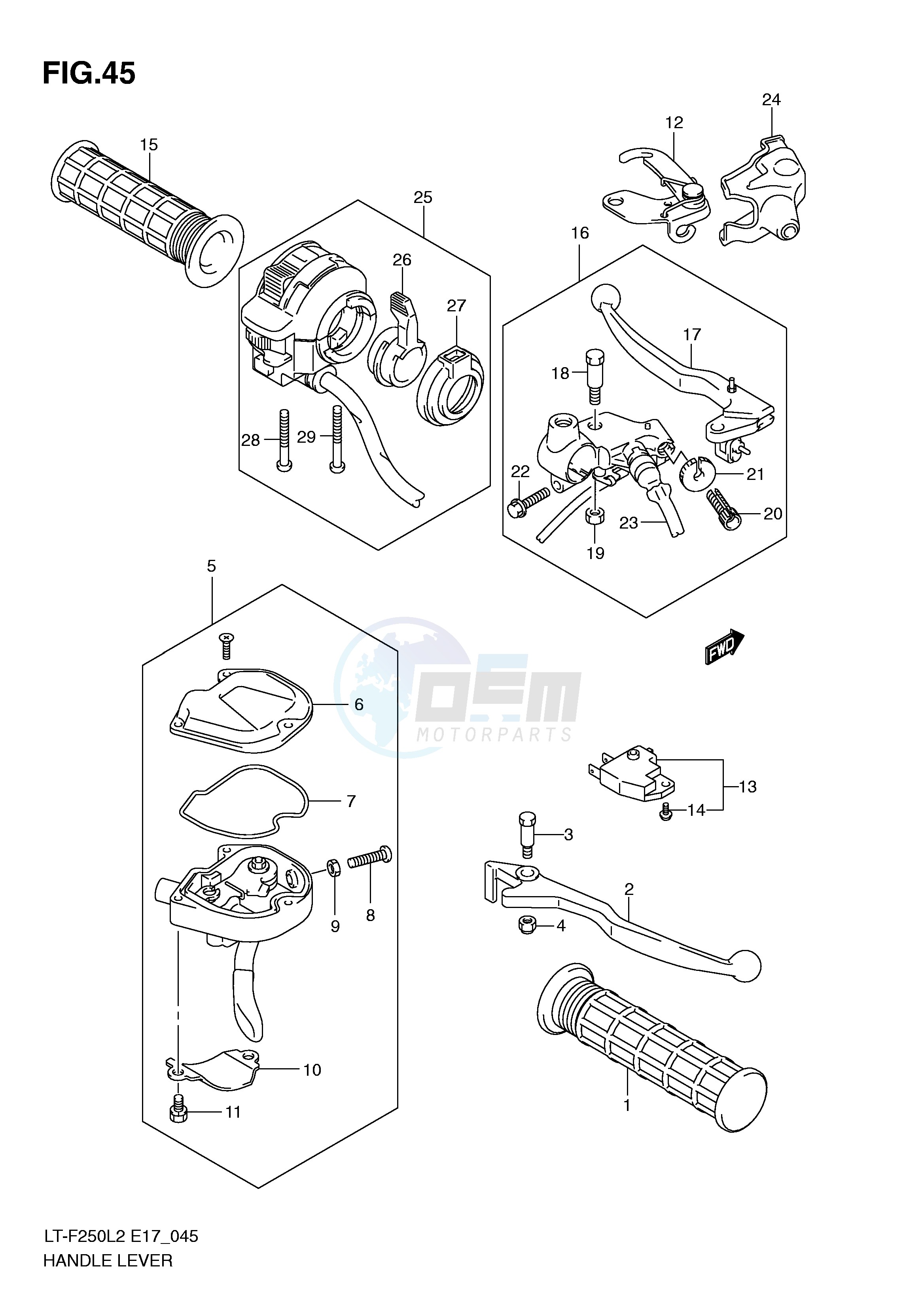 HANDLE LEVER (LT-F250L2 E17) blueprint