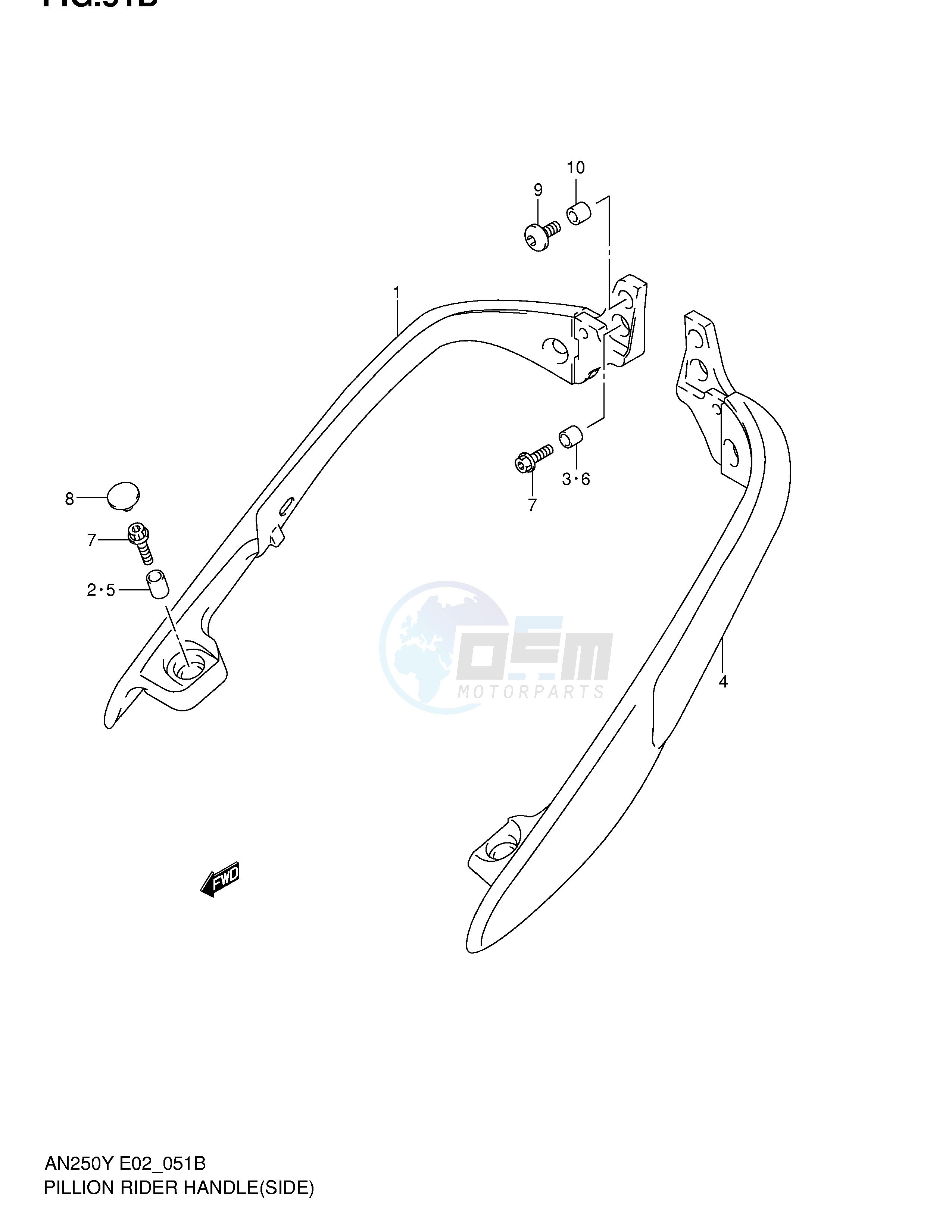 PILLION RIDER HANDLE (SIDE)(MODEL K2) image