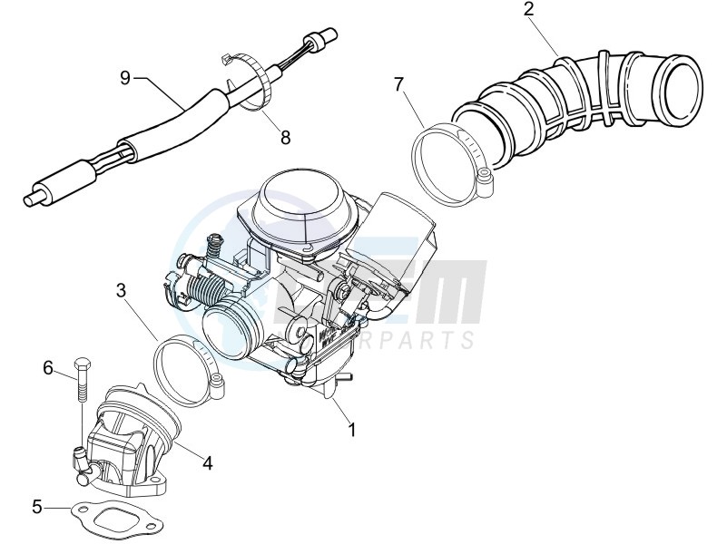 Carburettor assembly - Union pipe blueprint