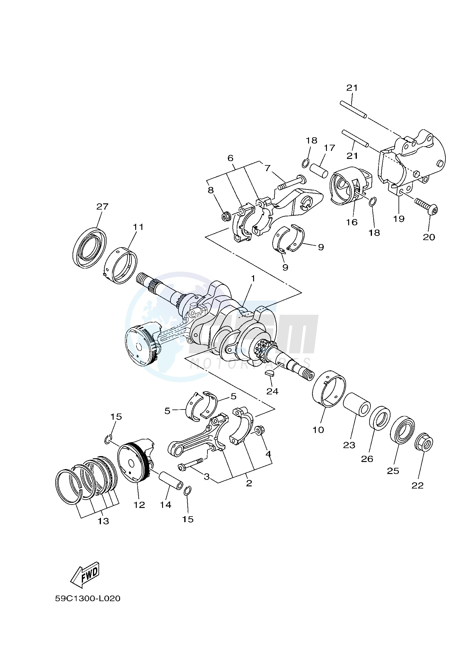 CRANKSHAFT & PISTON blueprint