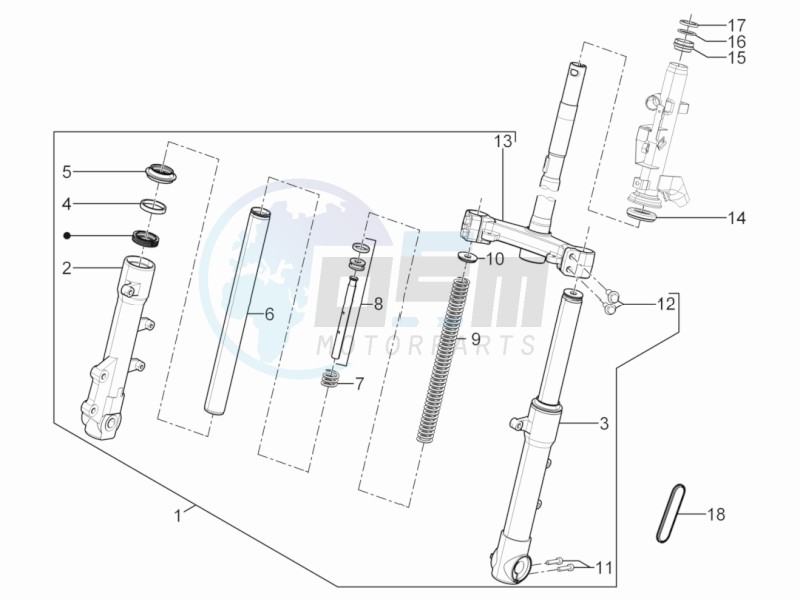Fork steering tube blueprint