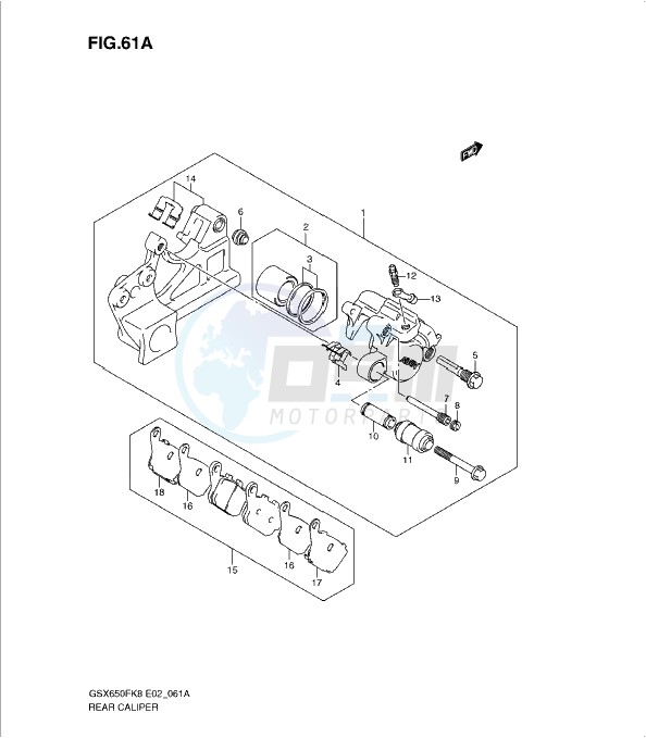 REAR CALIPER (GSX650FA K9 - L2) image