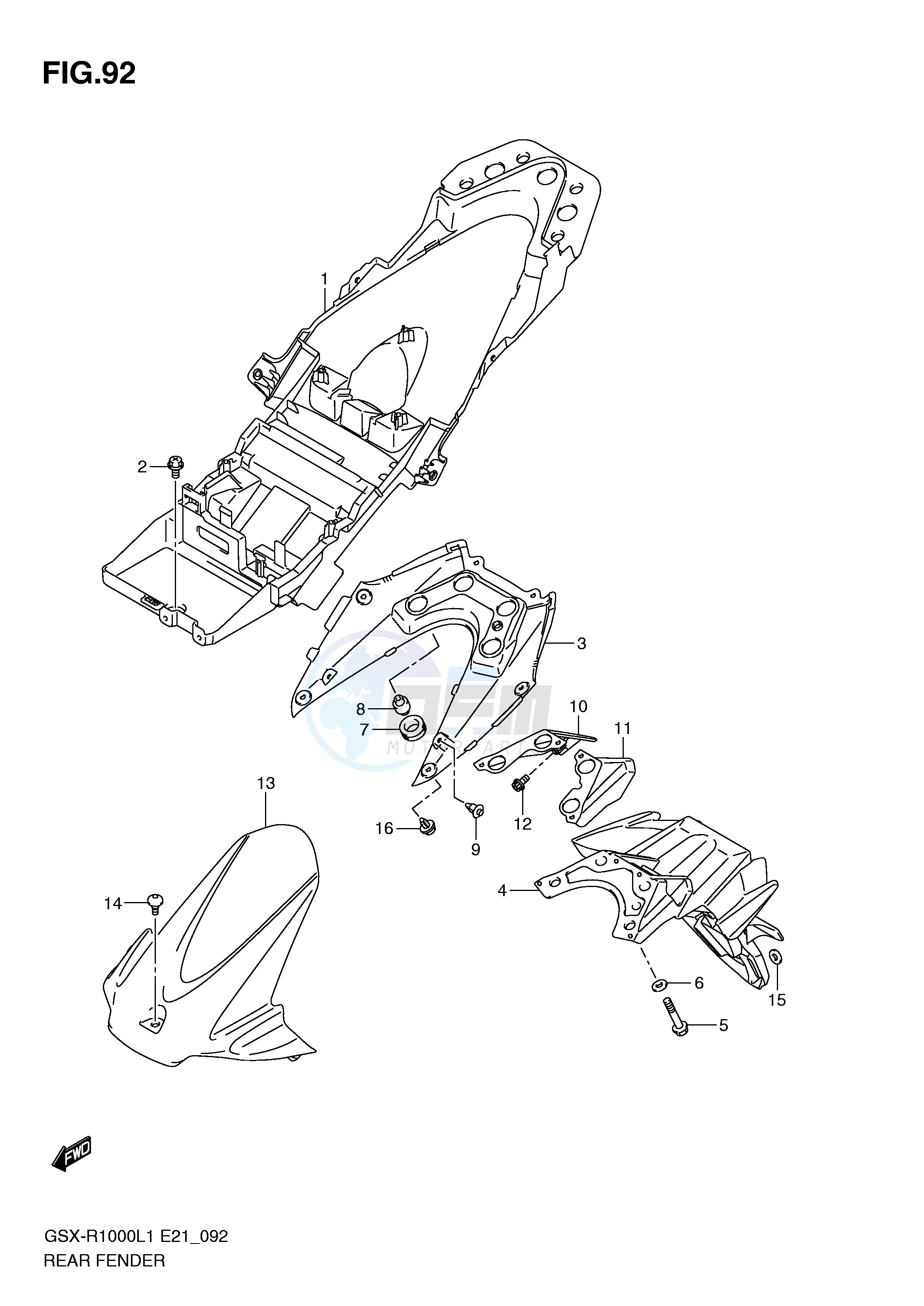 REAR FENDER (GSX-R1000L1 E51) blueprint