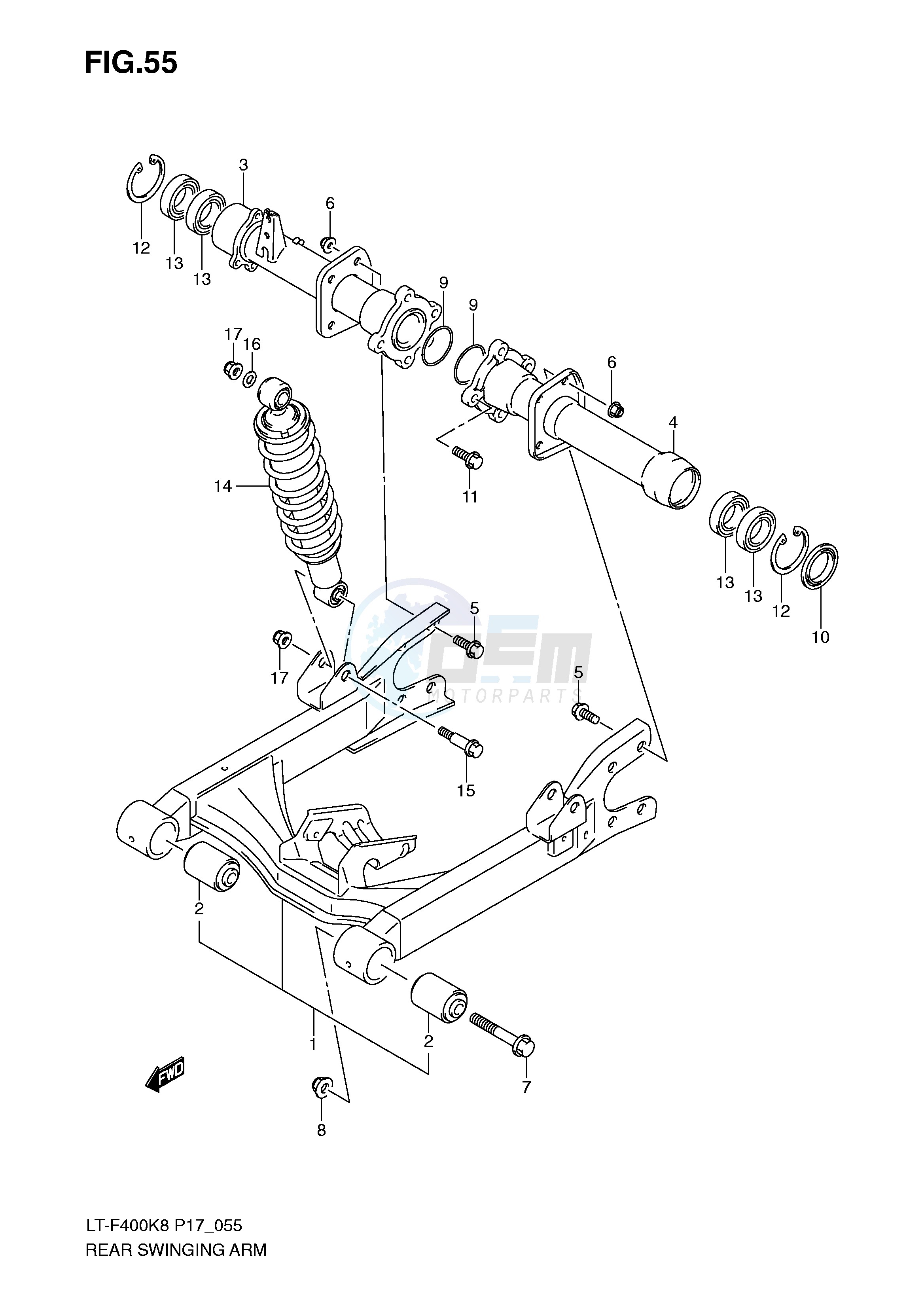 REAR SWINGINGARM blueprint