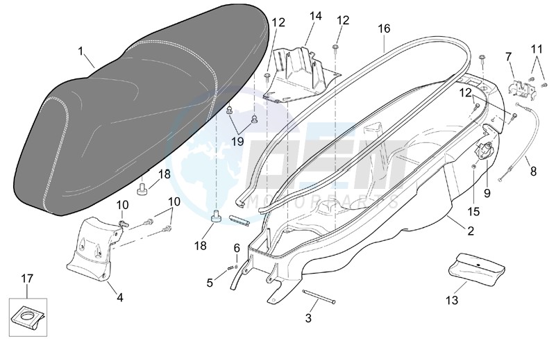 Saddle and helmet compartment image