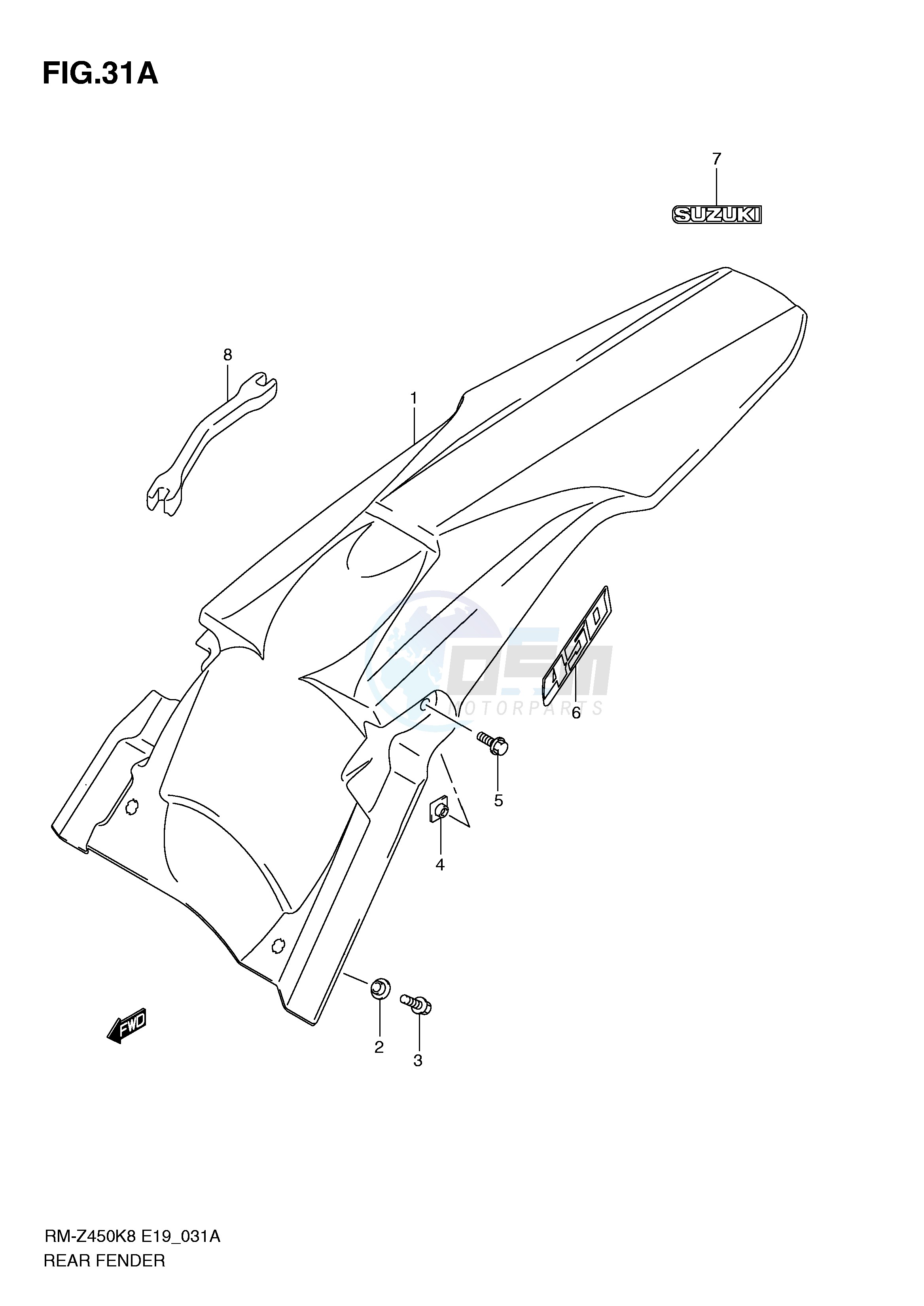 REAR FENDER (RM-Z450L1) image