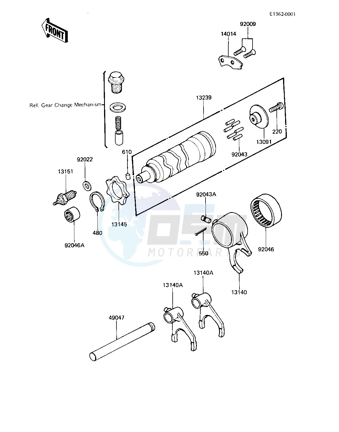GEAR CHANGE DRUM & FORKS -- 81-83 A2_A3_A4- - image