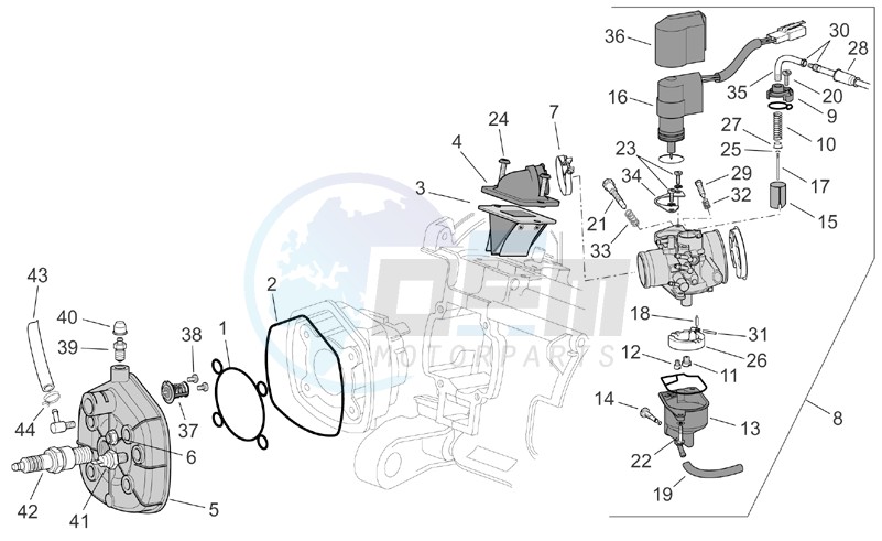 Cylinder head - Carburettor blueprint