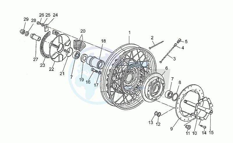 Rear wheel, spokes image