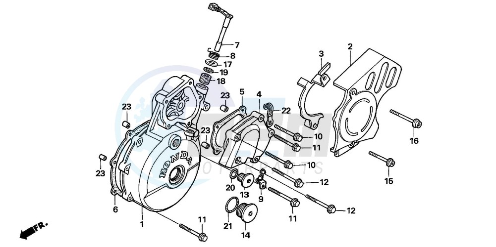 LEFT CRANKCASE COVER blueprint